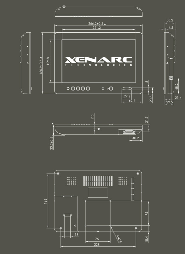 Mechanical Drawing - Xenarc 1020/1022 Series 10.1